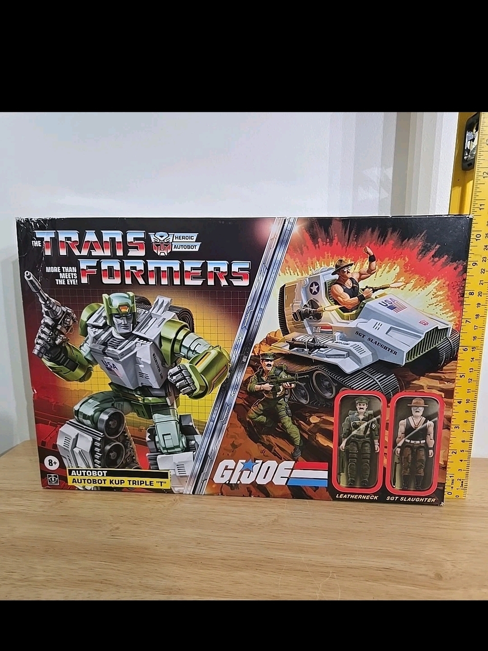 Transformers X GI Joe Autobot Kup Triple T W/ Sgt Slaughter & Leatherneck Hasbro
